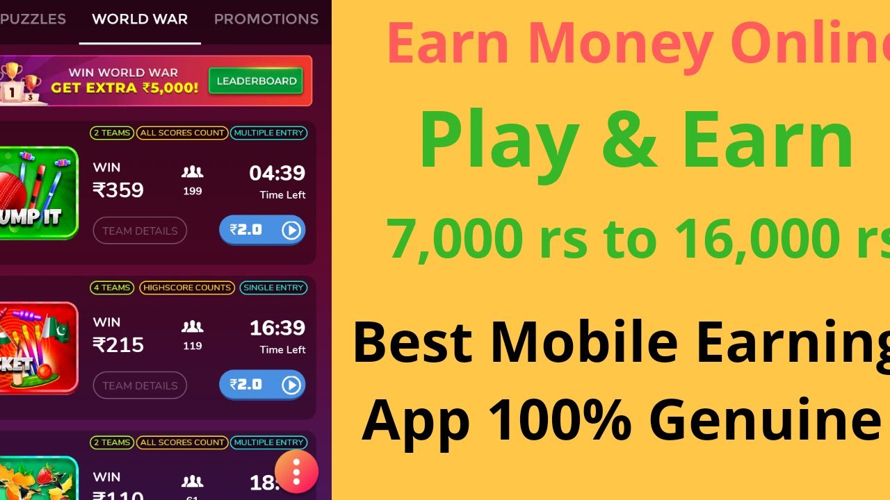 Best money earning game apps